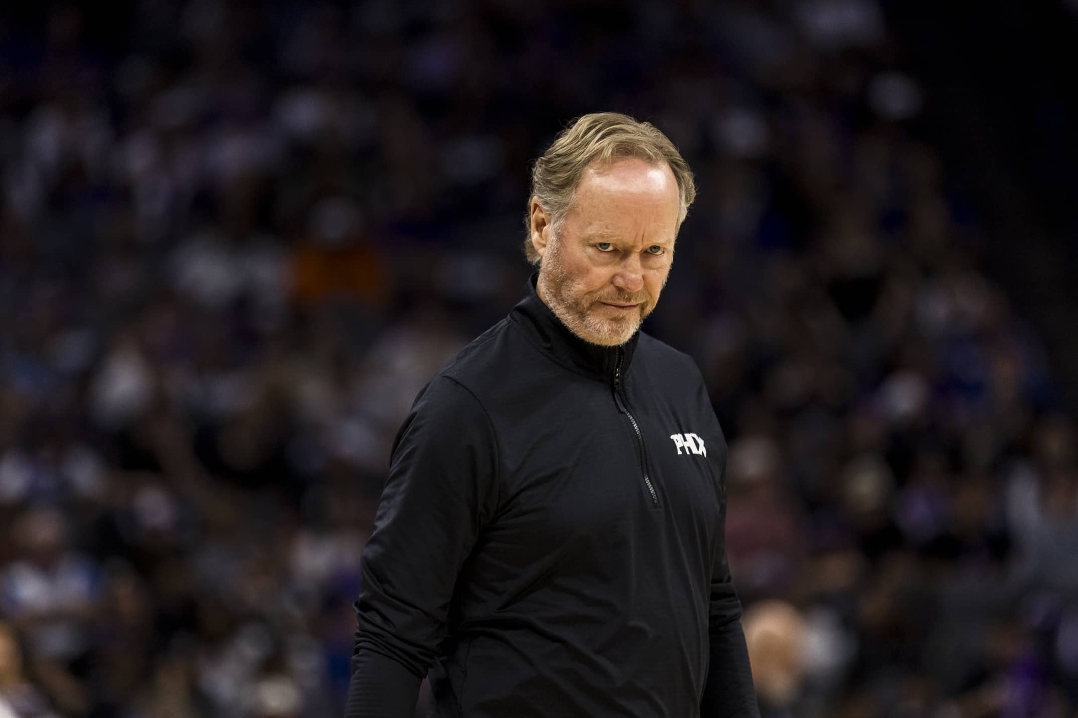 Phoenix Suns head coach Mike Budenholzer reacts during the second quarter against the Sacramento Kings at Golden 1 Center.