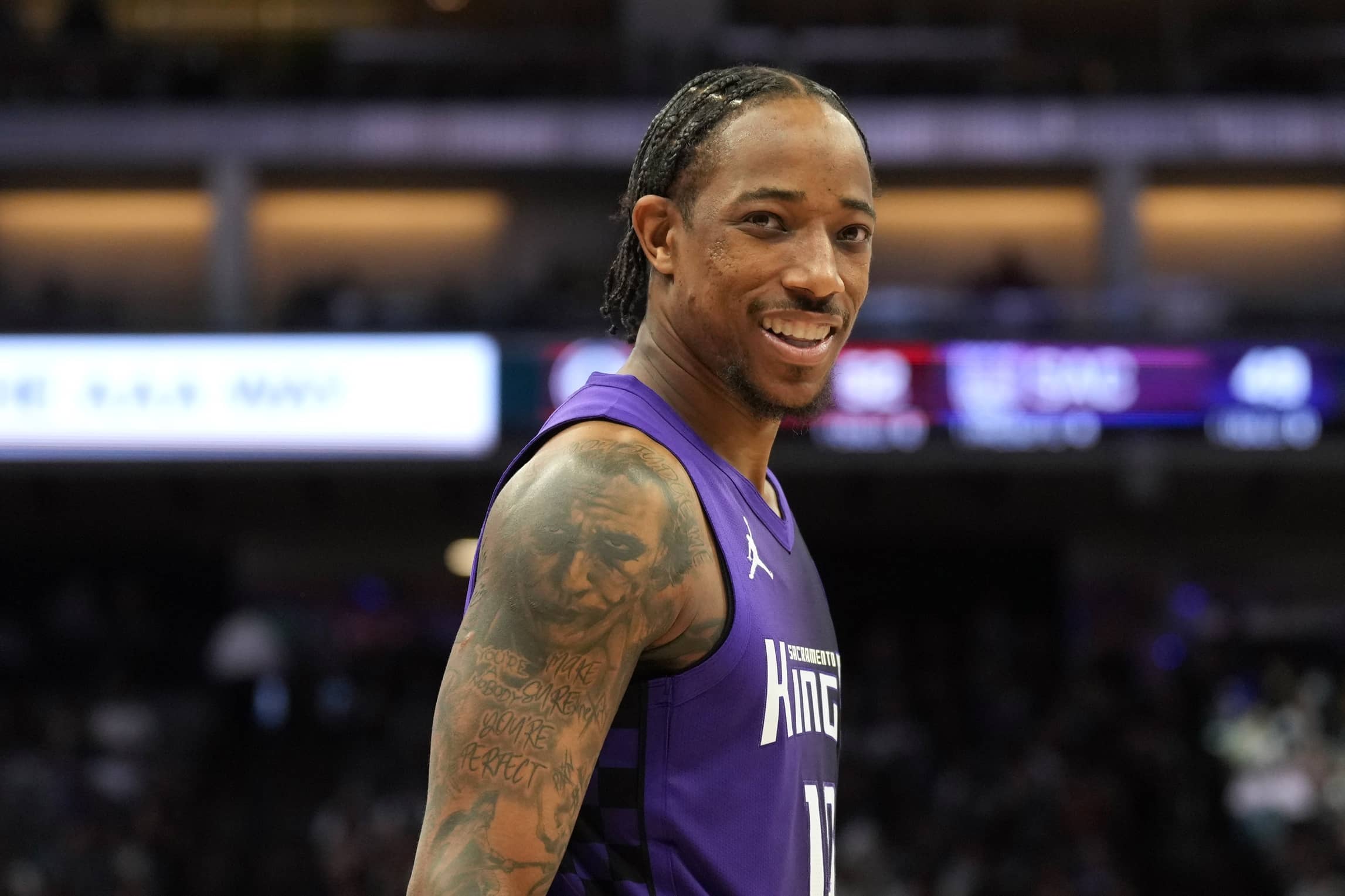Sacramento Kings forward DeMar DeRozan (10) during the third quarter against the Los Angeles Clippers at Golden 1 Center.