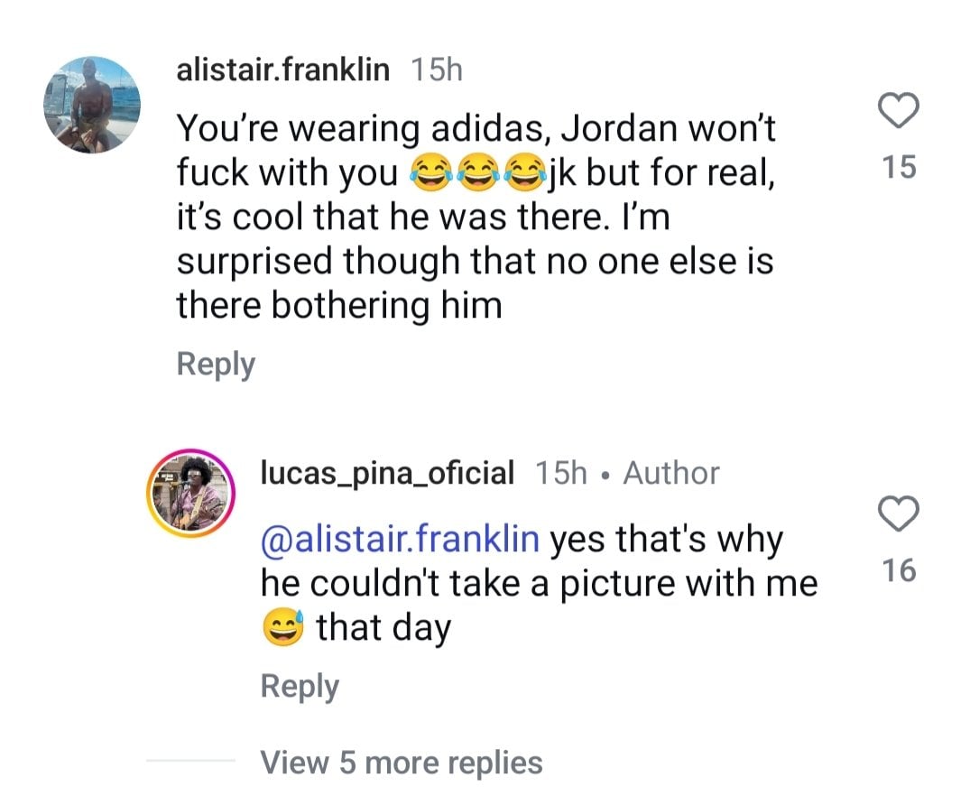 Michael Jordan Watches A Street Performer In Portugal But Refuses to Take A Picture Because Of The Adidas Shirt