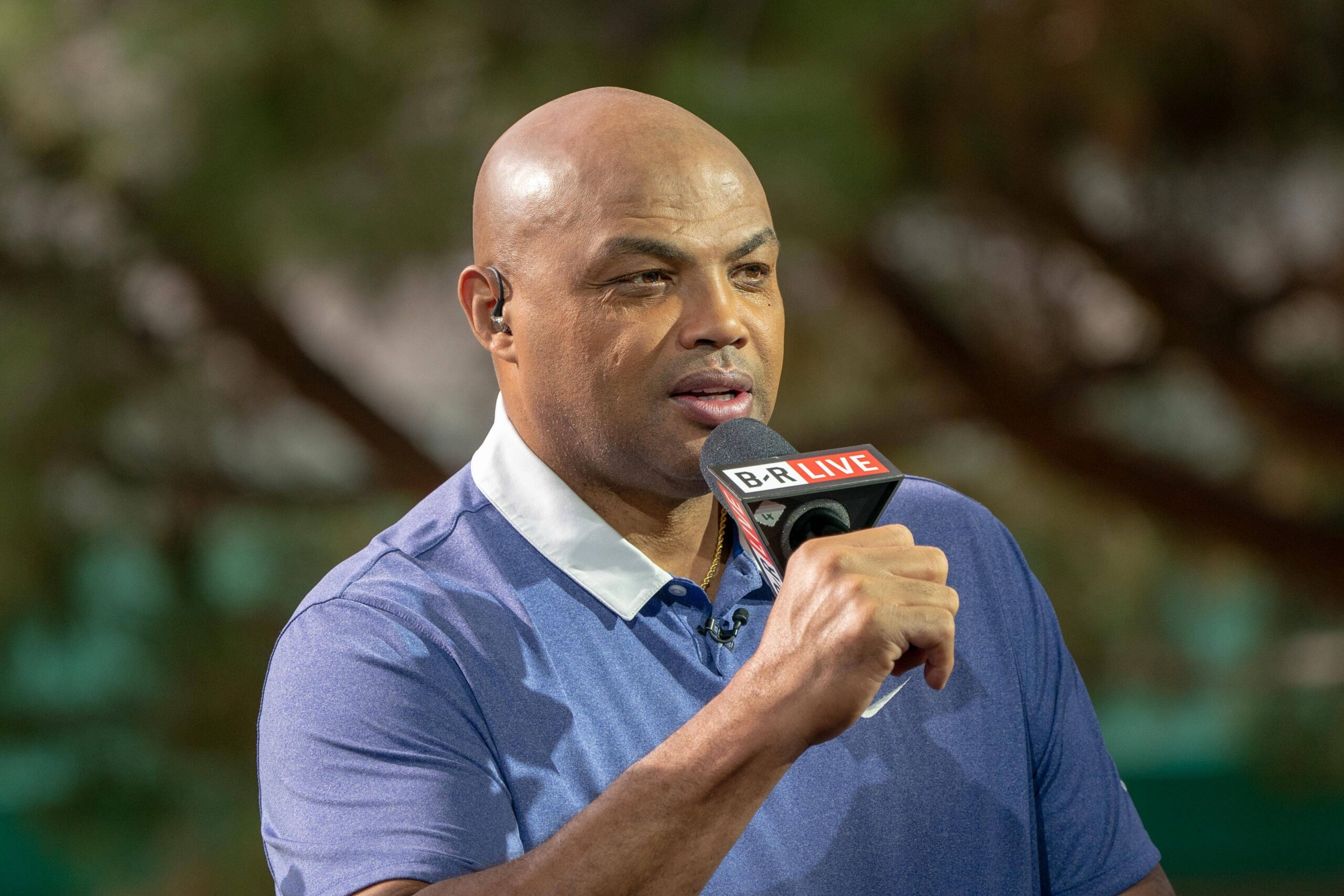 Turner Sports sportscaster Charles Barkley before The Match: Tiger vs Phil golf match at Shadow Creek Golf Course.
