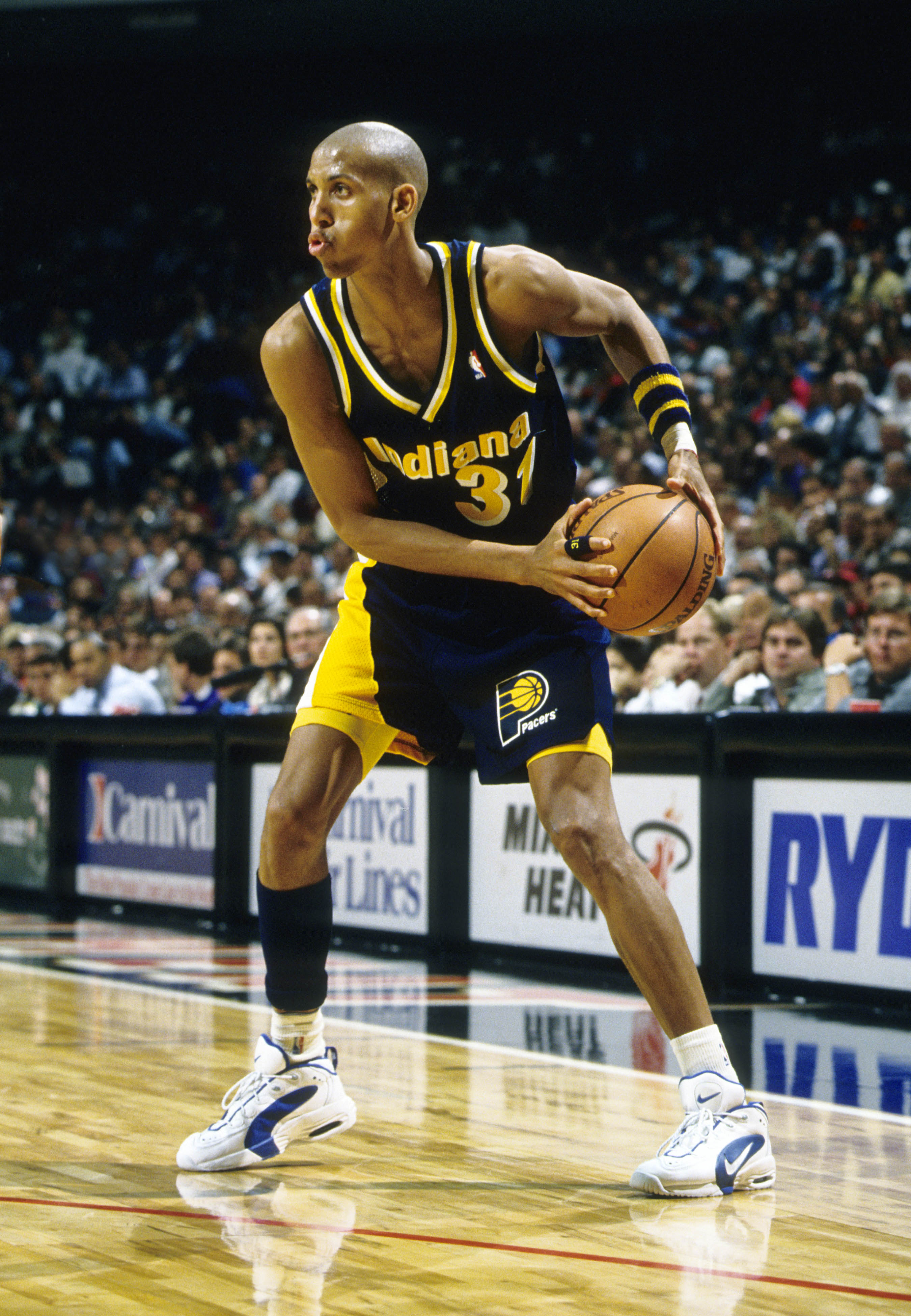 Unknown date; Miami, FL, USA; FILE PHOTO; Indiana Pacers guard Reggie Miller (31) in action against the Miami Heat at the Miami Arena. Mandatory Credit: Imagn Images  