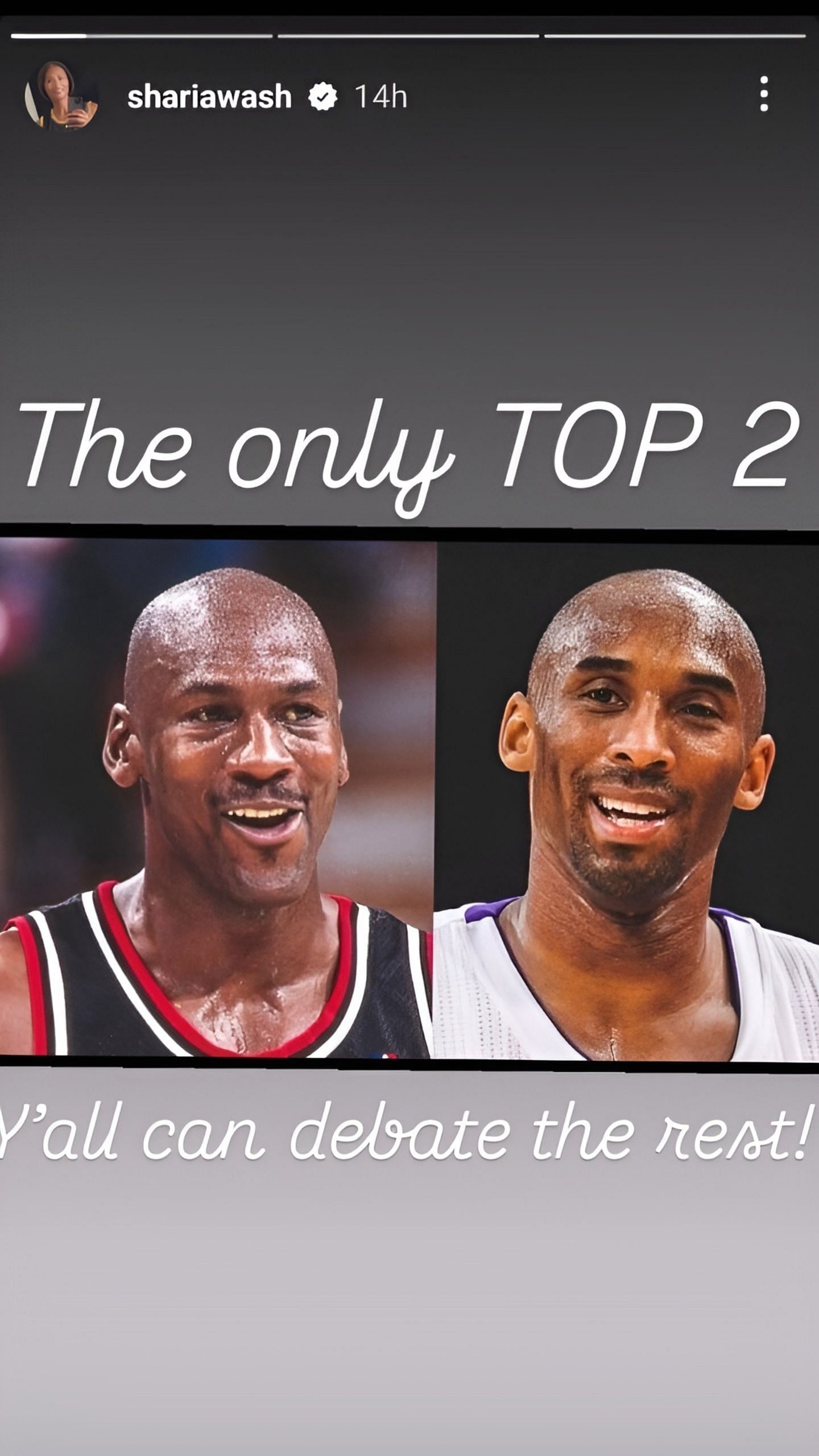 Sharia Washington's Instagram story.