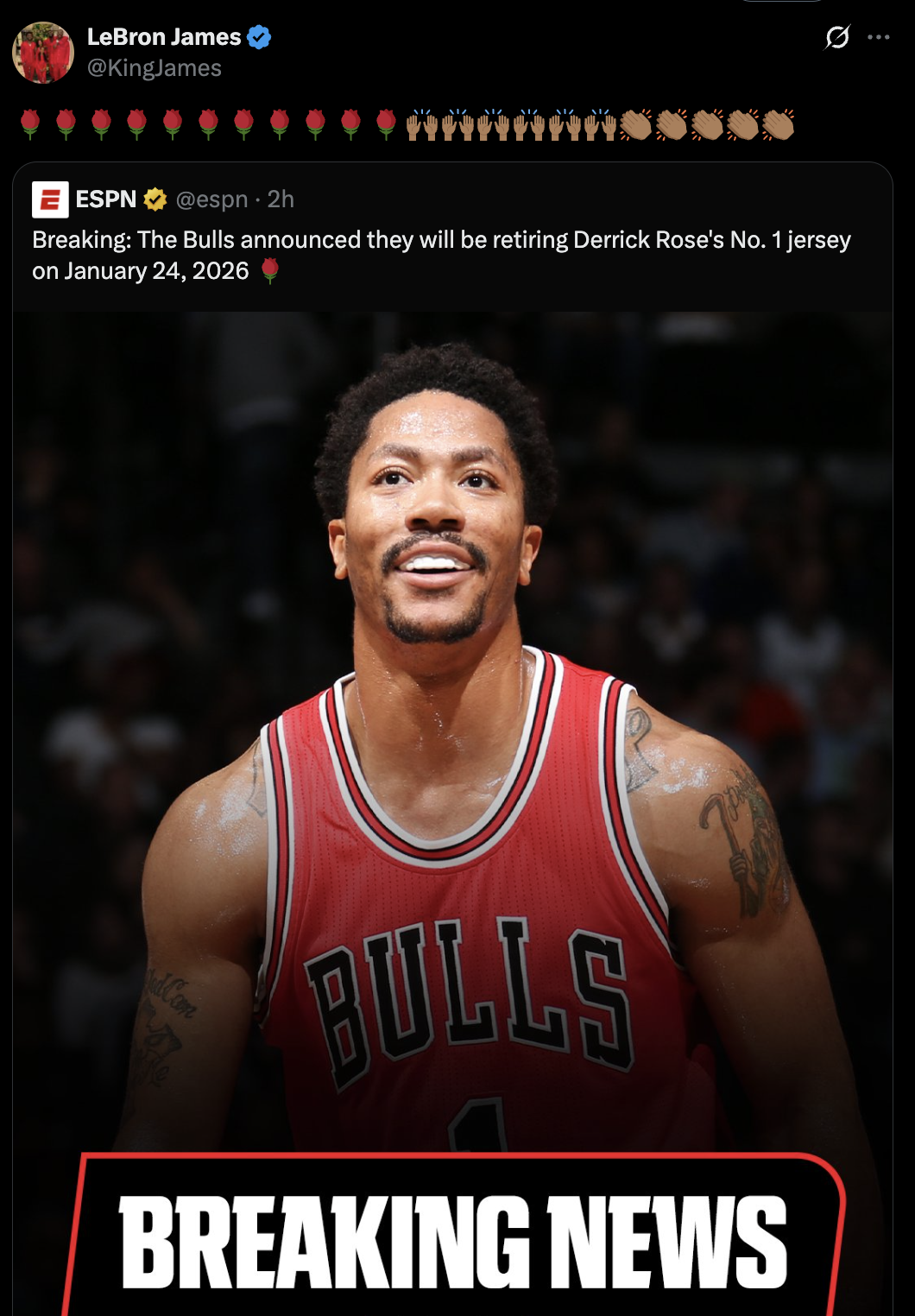 LeBron James Shows Love To Derrick Rose As Bulls Prepare To Retire His Jersey