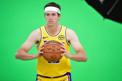 Lakers guard Austin Reaves during media day at UCLA Health Training Center
