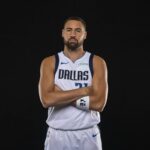Mavericks guard Klay Thompson poses for a photo during the Mavericks 2025 media day at the American Airlines Center