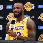 Lakers forward LeBron James during media day at UCLA Health Training Center