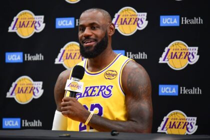 Lakers forward LeBron James during media day at UCLA Health Training Center