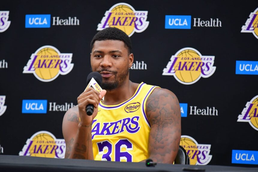 Lakers guard Marcus Smart during media day at UCLA Health Training Center