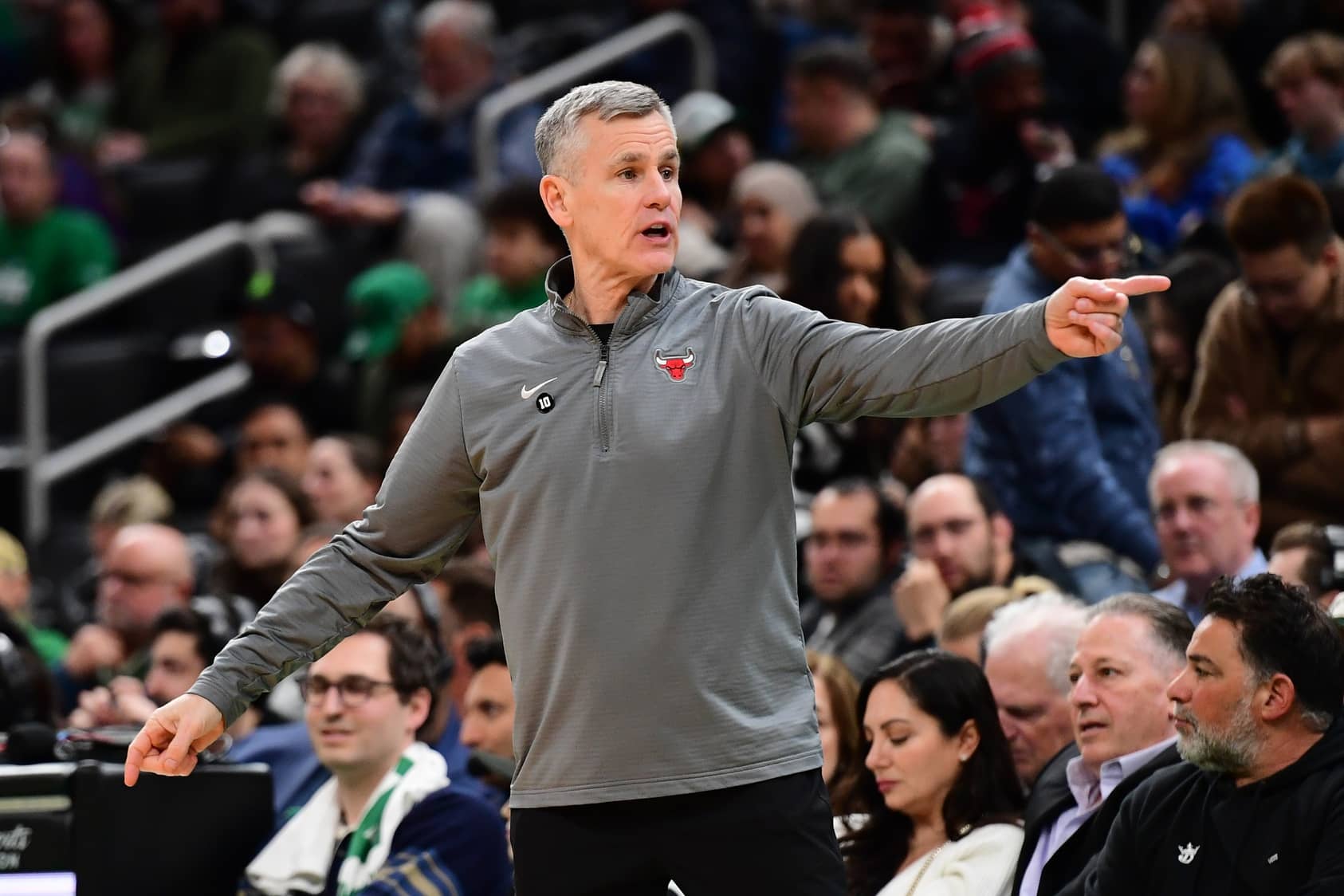 Jan 29, 2025; Boston, Massachusetts, USA; Chicago Bulls head coach Billy Donovan during the second half against the Boston Celtics at TD Garden. Mandatory Credit: Bob DeChiara-Imagn Images