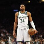 Phoenix, Arizona, USA; Milwaukee Bucks forward Giannis Antetokounmpo (34) against the Phoenix Suns at Footprint Center. Mandatory Credit: Mark J. Rebilas-Imagn Images