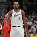 Toronto, Ontario, CAN; Los Angeles Clippers forward Kawhi Leonard (2) walks off the floor after time out was called in the second half against the Toronto Raptors at Scotiabank Arena. Mandatory Credit: Dan Hamilton-Imagn Images