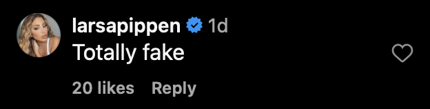 Larsa Pippen's comment on Lance Woods' post.