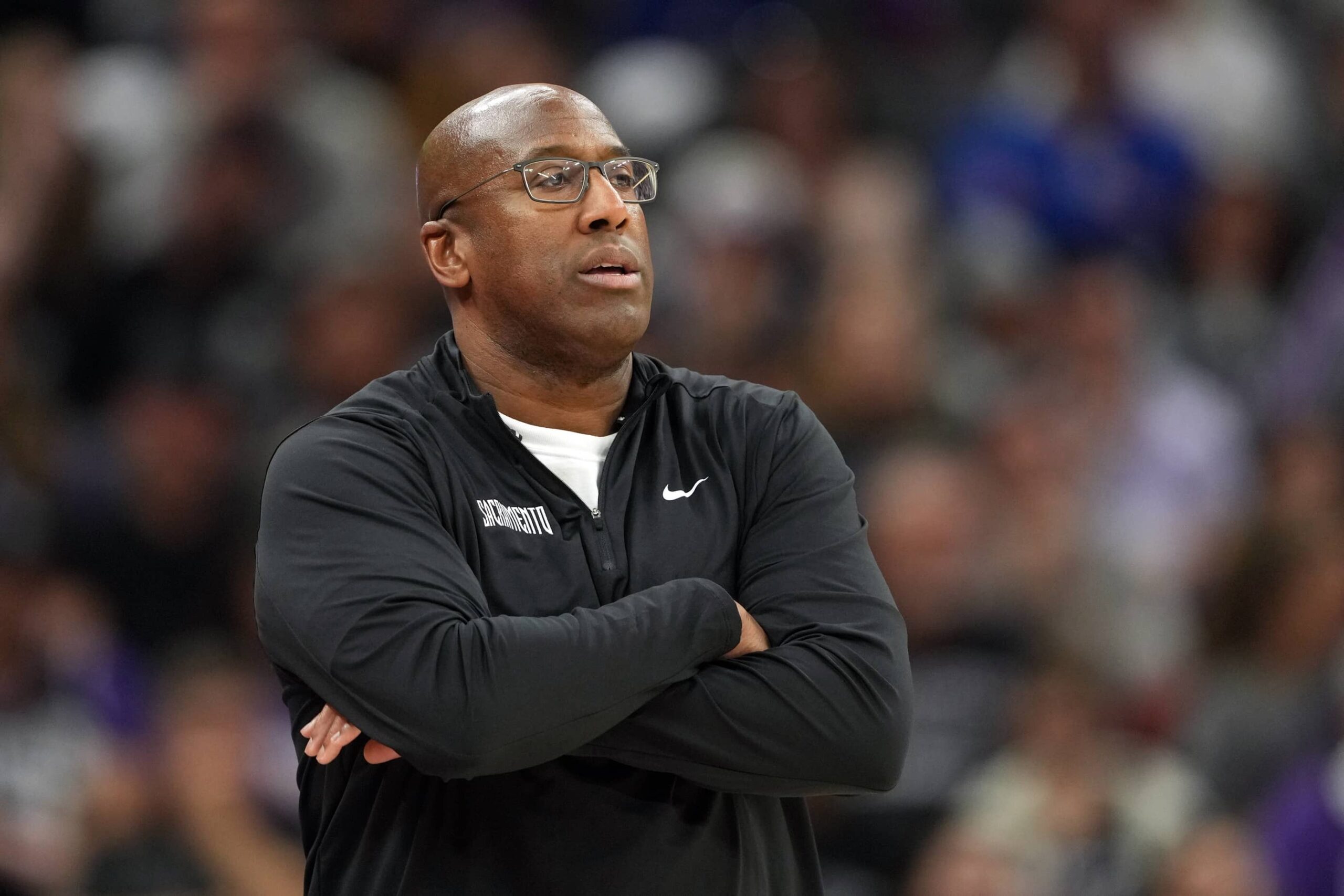 Sacramento Kings head coach Mike Brown during the fourth quarter against the Brooklyn Nets at Golden 1 Center.