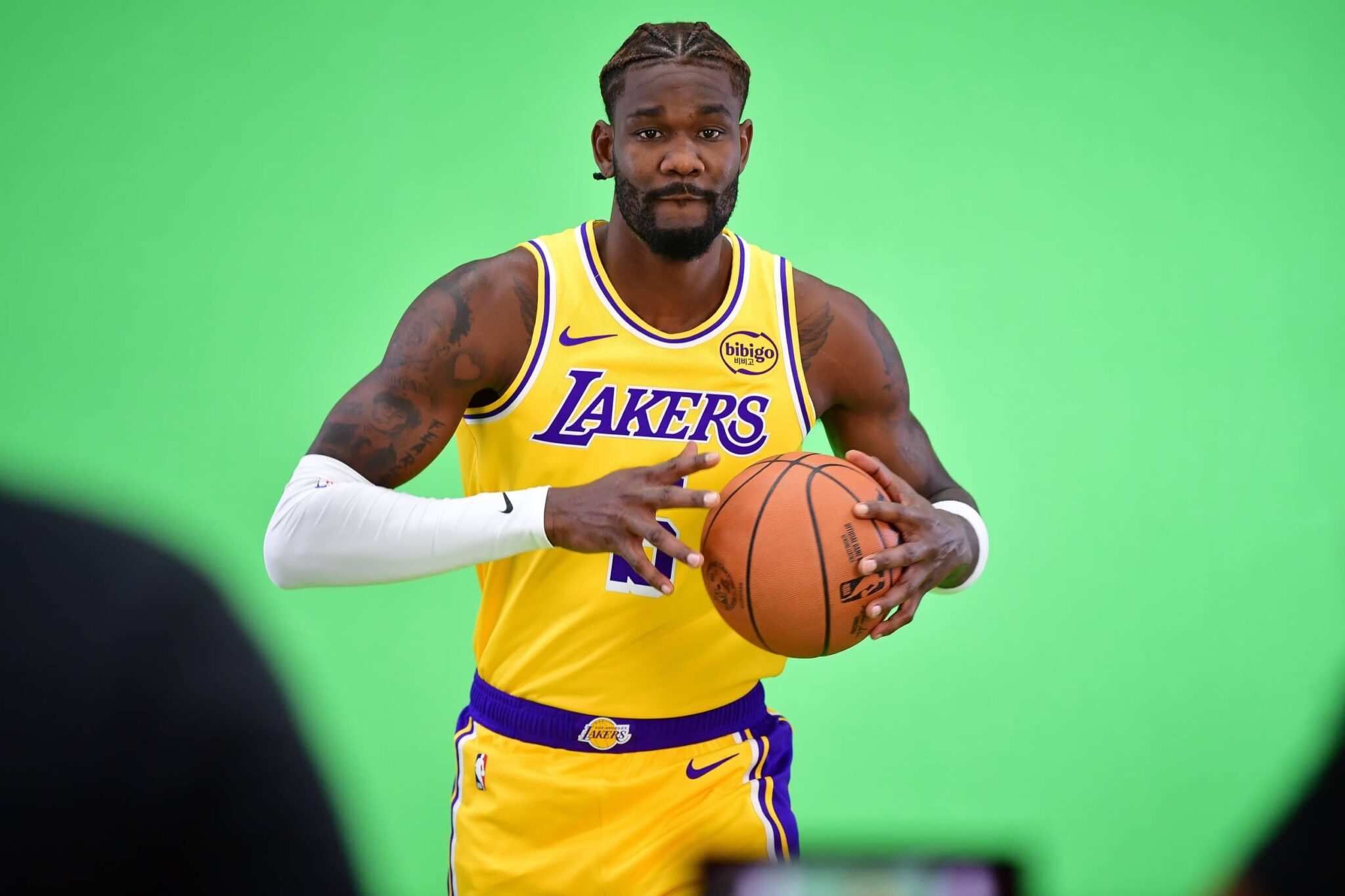 Lakers center Deandre Ayton during media day at UCLA Health Training Center