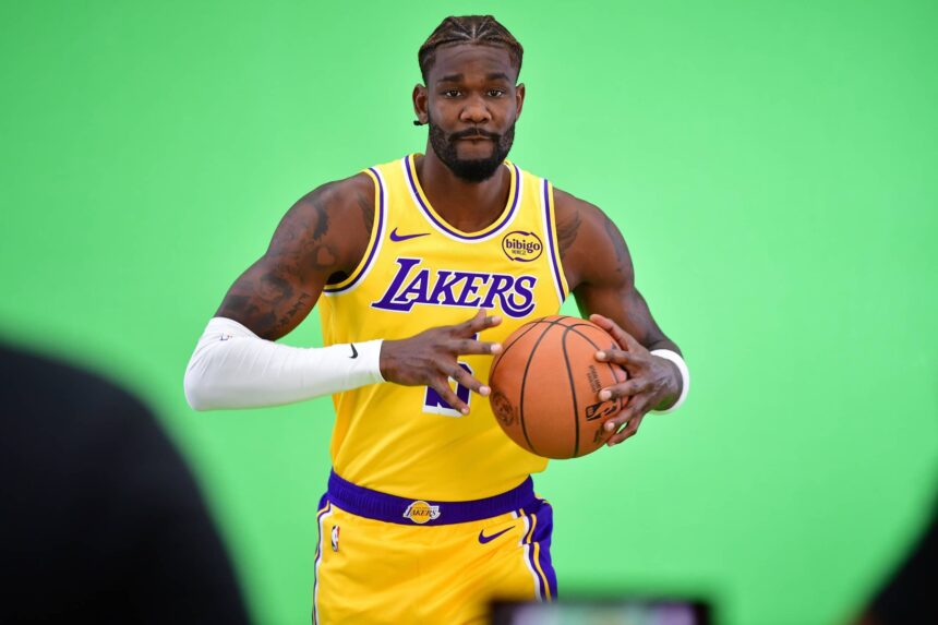 Lakers center Deandre Ayton during media day at UCLA Health Training Center
