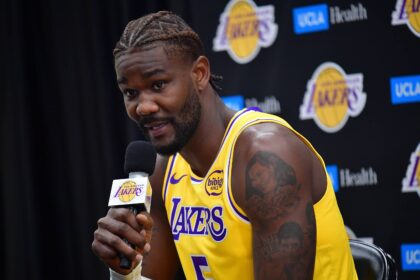 Lakers center Deandre Ayton during media day at UCLA Health Training Center