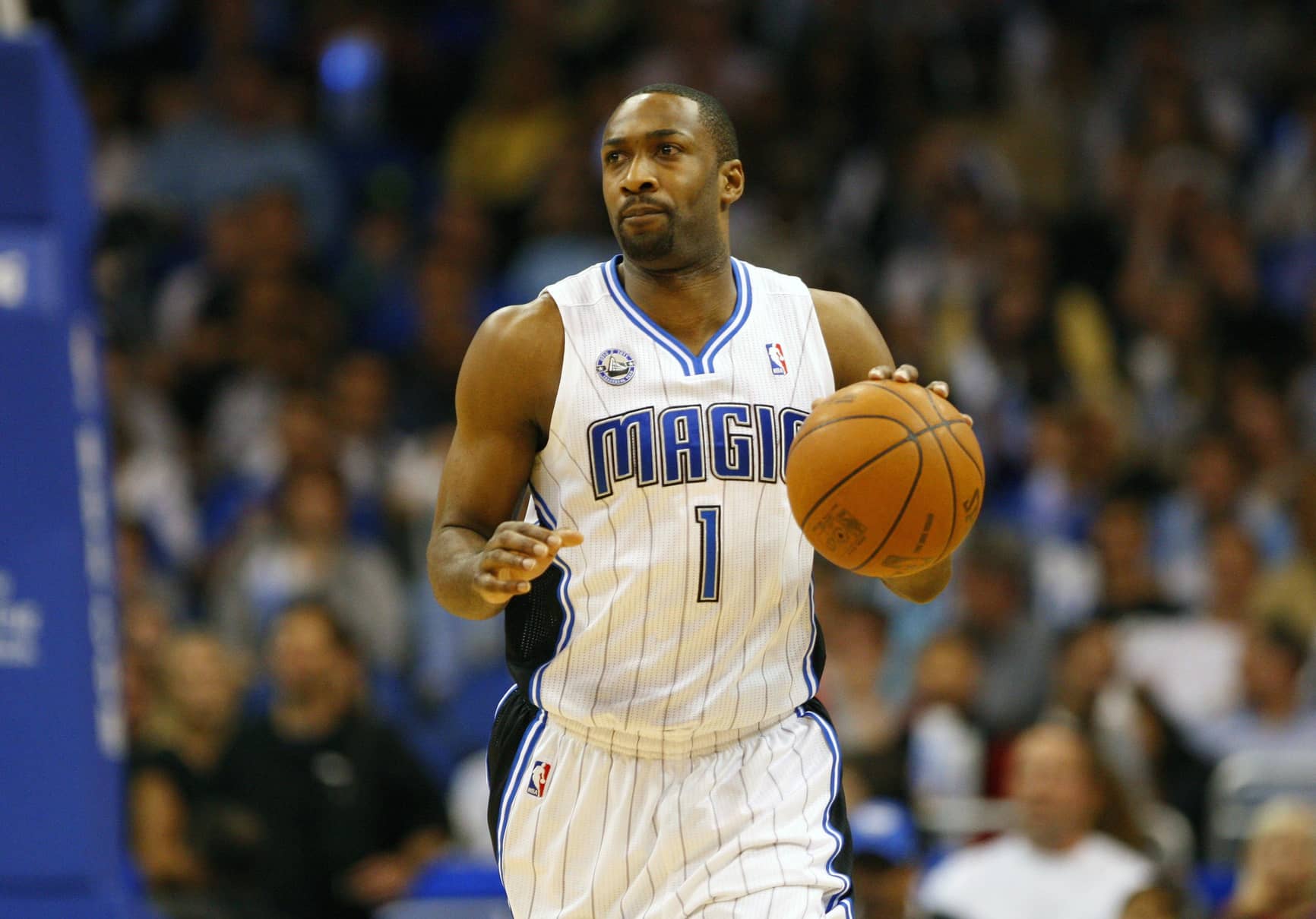 Magic point guard Gilbert Arenas during the second quarter against the Bulls at Amway Center