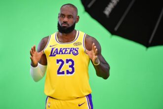 Lakers forward LeBron James during media day at UCLA Health Training Center