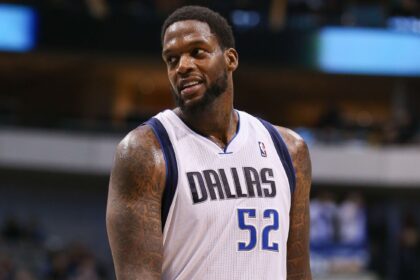 Oct 26, 2012; Dallas, Tx, USA; Dallas Mavericks center Eddy Curry (52) reacts to a foul call during the second half against the Charlotte Bobcats at the American Airlines Center. Dallas won 99-82. Mandatory Credit: Kevin Jairaj-Imagn Images