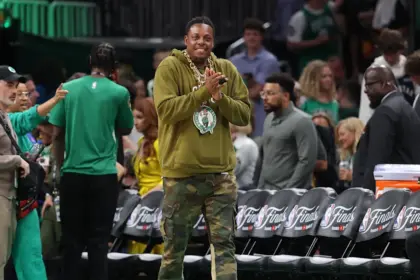 Jun 9, 2024; Boston, Massachusetts, USA; Boston Celtics former player Paul Pierce walks onto the court before game two of the 2024 NBA Finals between the Boston Celtics and the Dallas Mavericks at TD Garden. Mandatory Credit: Peter Casey-Imagn Images