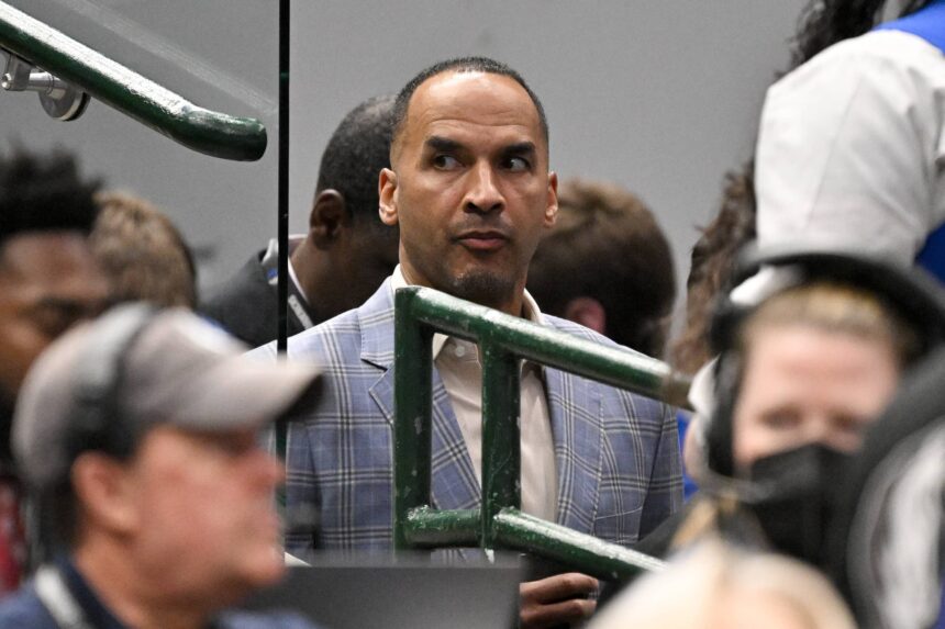 Dallas Mavericks general manager Nico Harrison during the game between the Dallas Mavericks and the Los Angeles Lakers at American Airlines Center.