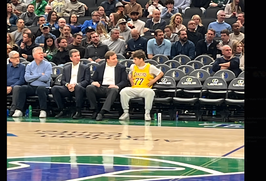 Mavericks Fan Who Flipped Off Patrick Dumont Is Spotted Next To Him Wearing A Lakers Jersey