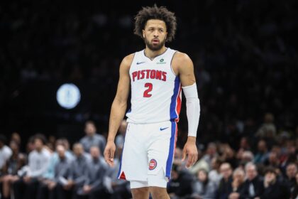 Brooklyn, New York, USA; Detroit Pistons guard Cade Cunningham (2) at Barclays Center. Mandatory Credit: Wendell Cruz-Imagn Images