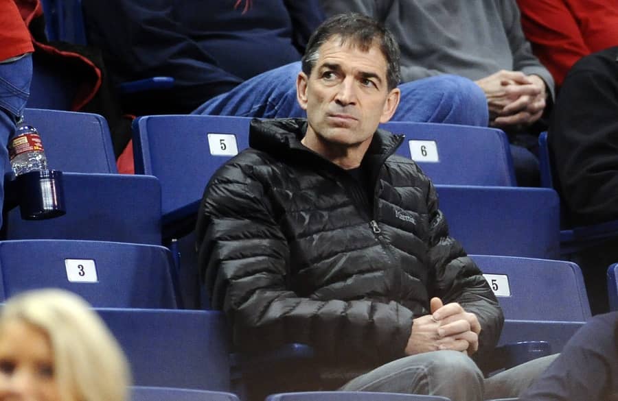 Spokane, WA, USA; NBA all star John Stockton looks during the game between the Pacific Tigers and the Gonzaga Bulldogs during the first half at McCarthey Athletic Center. Mandatory Credit: James Snook-Imagn Images
