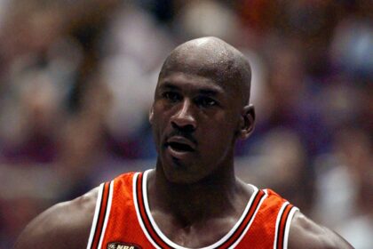 Salt Lake City, UT, USA; Chicago Bulls guard Michael Jordan in Game 2 of the 1998 NBA Finals against the Utah Jazz at the Delta Center. Mandatory Credit: Anne Ryan-USA TODAY