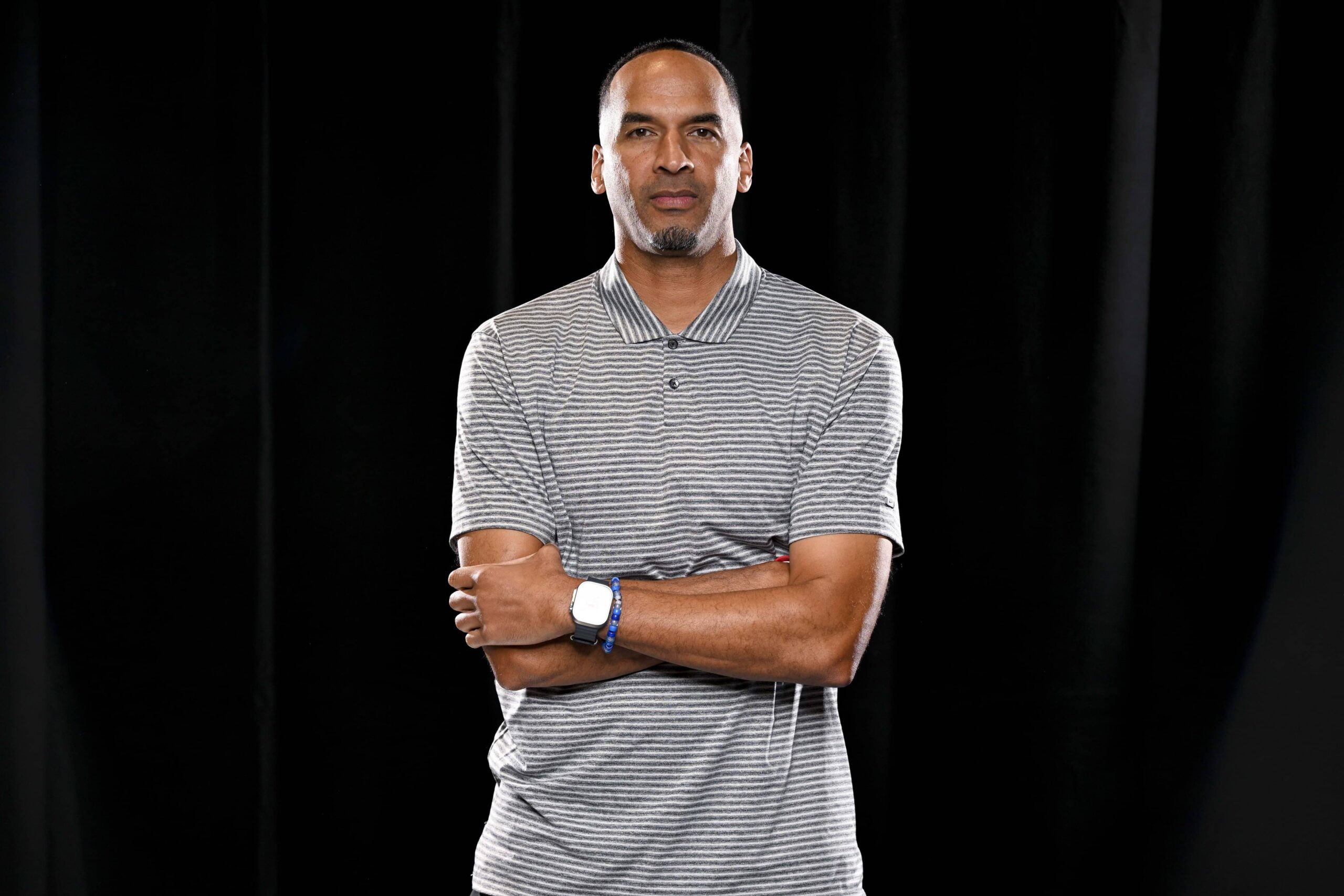 Dallas, TX, USA; Dallas Mavericks general manager Nico Harrison poses for a photo during the 2024 Dallas Mavericks media day. Mandatory Credit: Jerome Miron-Imagn Images
