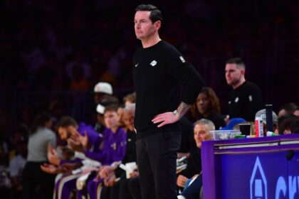 Los Angeles Lakers head coach JJ Redick watches game action against the New Orleans Pelicans during the first half at Crypto.com Arena.