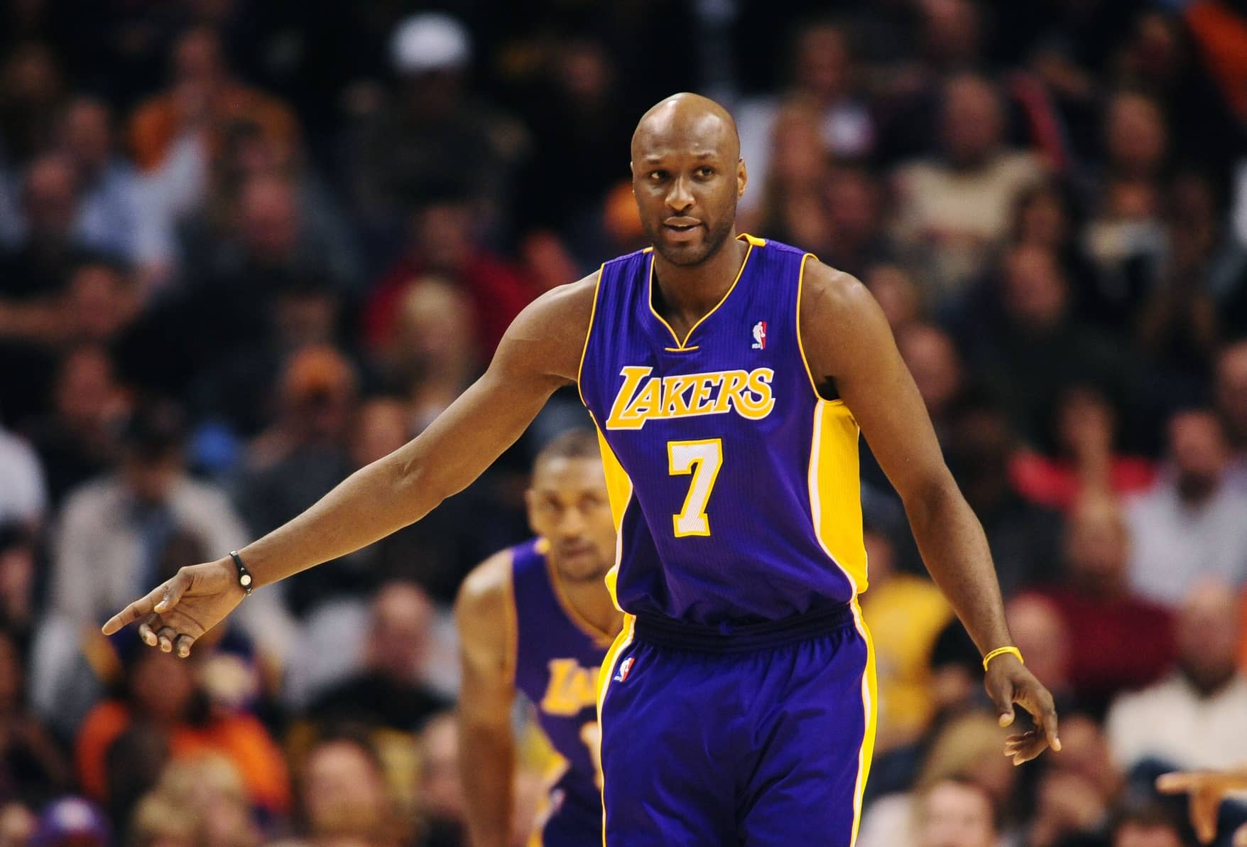 Los Angeles Lakers forward (7) Lamar Odom against the Phoenix Suns at the US Airways Center. The Lakers defeated the Suns 99-95.