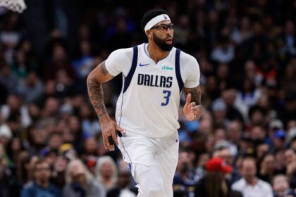 Dec 1, 2025; Denver, Colorado, USA; Dallas Mavericks forward Anthony Davis (3) in the fourth quarter against the Denver Nuggets at Ball Arena. Mandatory Credit: Isaiah J. Downing-Imagn Images