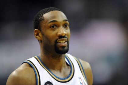 Washington, DC, USA; Washington Wizards guard Gilbert Arenas (0) during the game against the Philadelphia 76ers at Verizon Center. Mandatory Credit: James Lang-Imagn Images