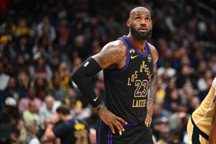 Jan 30, 2026; Washington, District of Columbia, USA; Los Angeles Lakers forward LeBron James (23) on the court against the Washington Wizards during the second half at Capital One Arena. Mandatory Credit: Brad Mills-Imagn Images