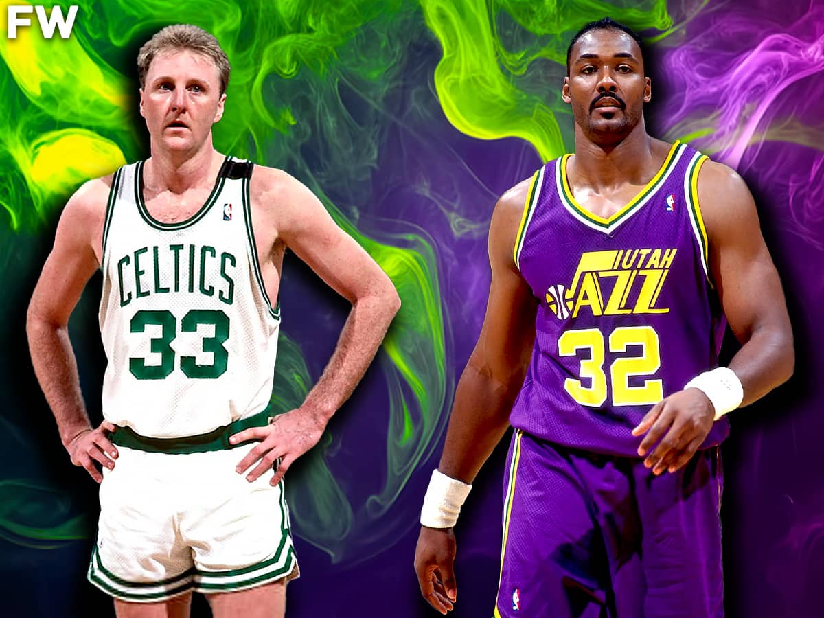 "We 2 Bad White Boys" - Larry Bird's Trash Talk Led To Karl Malone Nearly Punching His Celtics Teammate