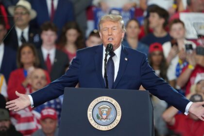 President Donald J. Trump speaks at a rally in the fieldhouse at Rockland Community College May 22, 2026. President Donald J. Trump speaks at a rally in the fieldhouse at Rockland Community College May 22, 2026. Peter Carr/The Journal News / USA TODAY NETWORK via Imagn Images