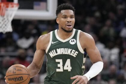 Mar 7, 2026; Milwaukee, Wisconsin, USA; Milwaukee Bucks forward Giannis Antetokounmpo (34) bring the ball up court against the Utah Jazz at Fiserv Forum. Mandatory Credit: Michael McLoone-Imagn Images