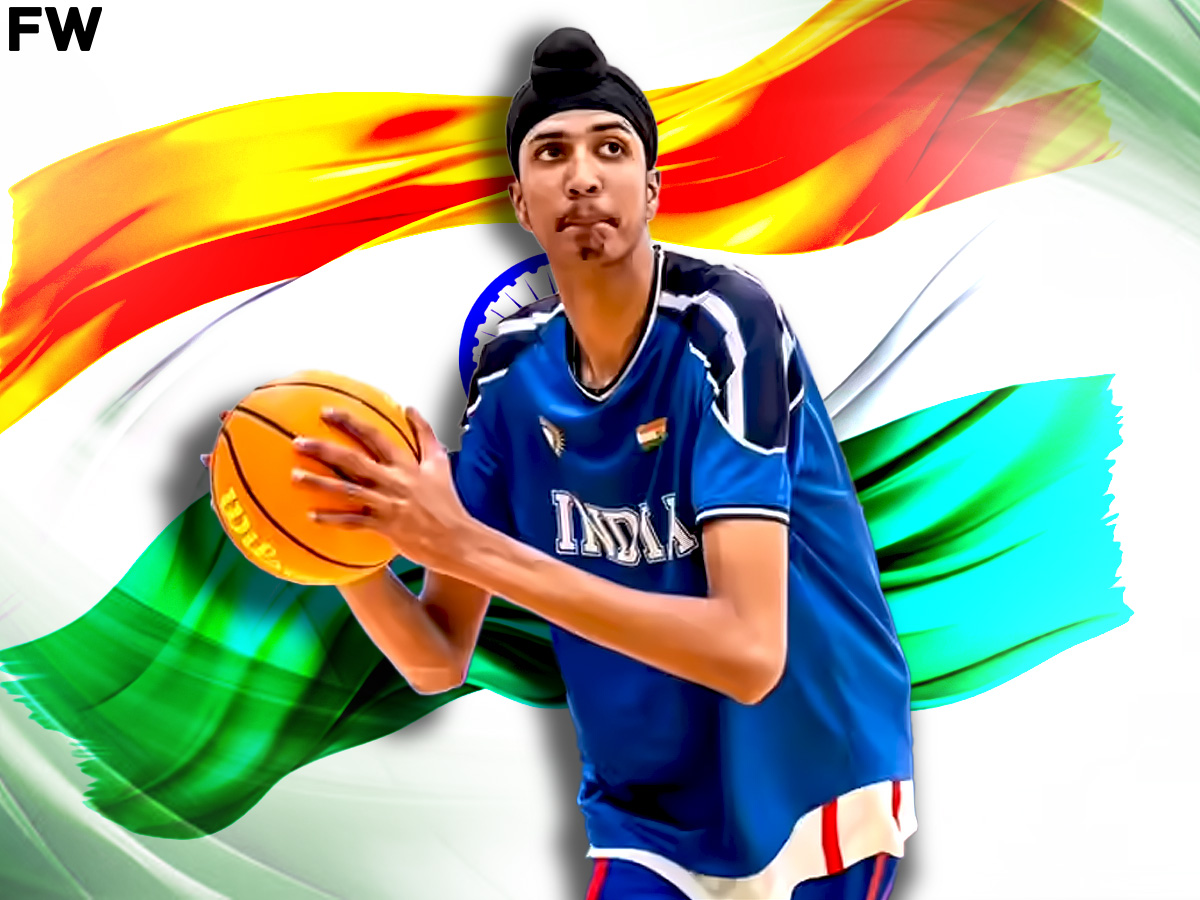 7-Foot-4 Indian Prospect Jagmeet Singh Dominates At Courtside Camp
