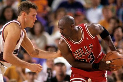 Suns guard Dan Majerle defends Bulls guard Michael Jordan during Game 1 of the NBA Finals in 1993 in Phoenix. Michael Chow/The Republic / USA TODAY NETWORK via Imagn Images Michael Chow/The Republic / USA TODAY NETWORK via Imagn Images