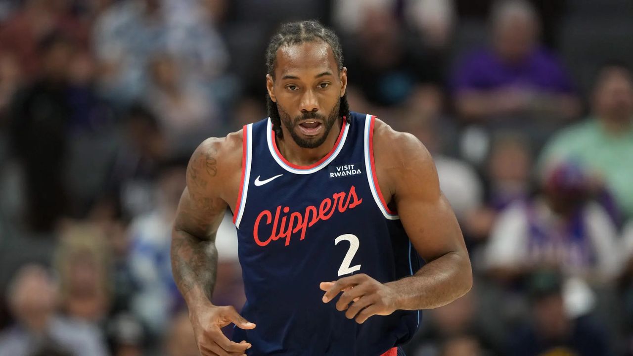 Apr 5, 2026; Sacramento, California, USA; LA Clippers forward Kawhi Leonard (2) during the first quarter against the Sacramento Kings at Golden 1 Center. Mandatory Credit: Darren Yamashita-Imagn Images