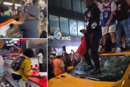 Knicks Fans Assault Police, Destroy Cab And Five Guys Restaurant In Violent Game 4 Aftermath [Video]