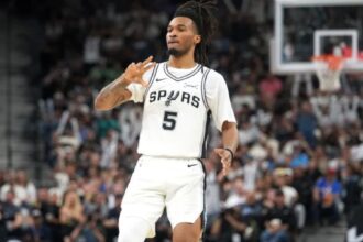 Stephon Castle in action for the Spurs, Mandatory Credit: Imagn Images