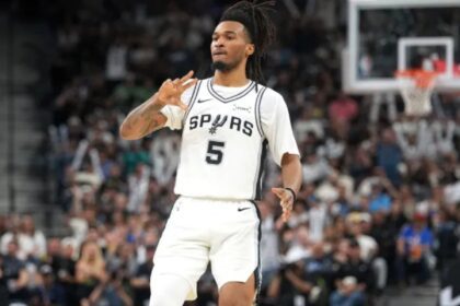 Stephon Castle in action for the Spurs, Mandatory Credit: Imagn Images