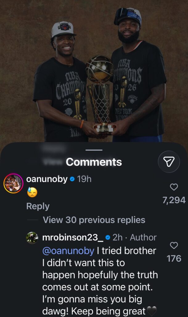Mitchell Robinson reveals he never wanted to leave the Knicks.Mandatory Credit: @NBA_NewYork - X