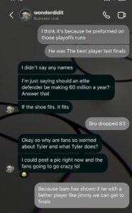 Tyler Herro taking shots at Bam Adebayo.