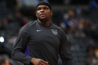 Sacramento Kings forward Zach Randolph (50) in the first half of an NBA basketball game Sunday, March 11, 2018, in Denver.