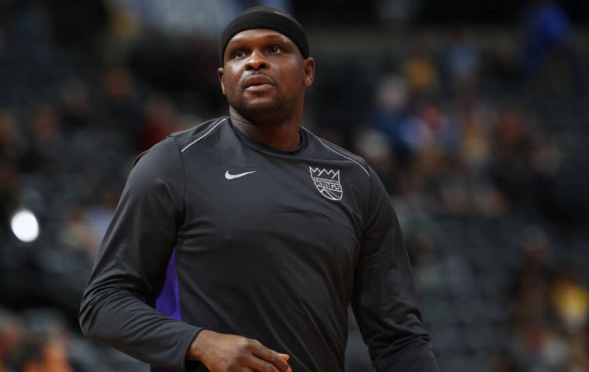 Sacramento Kings forward Zach Randolph (50) in the first half of an NBA basketball game Sunday, March 11, 2018, in Denver.