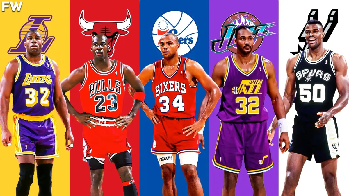 1991 All-NBA First Team: Magic Johnson, Michael Jordan, Charles Barkley, Karl Malone, David Robinson